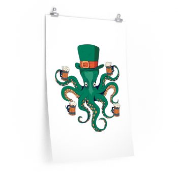 Wall Art Posters Prints - Leprechaun Octopus St Patricks Beer Stein