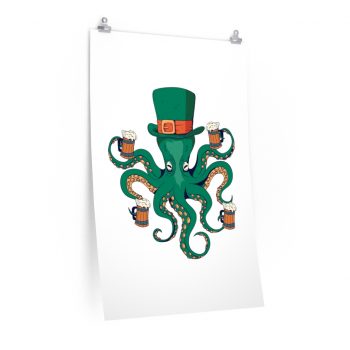 Wall Art Posters Prints - Leprechaun Octopus St Patricks Beer Stein