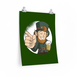 Wall Art Posters Prints - Leprechaun Wink Winking Beer St Patricks