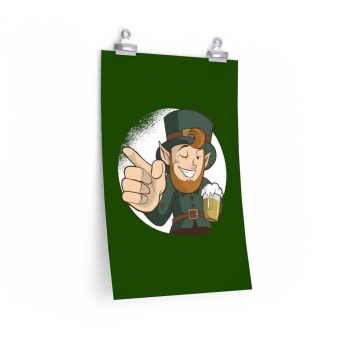 Wall Art Posters Prints - Leprechaun Wink Winking Beer St Patricks