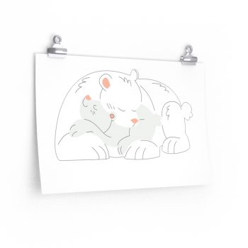 Wall Art Posters Prints - Polar Bear Mom and Baby