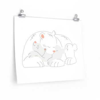 Wall Art Posters Prints - Polar Bear Mom and Baby