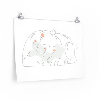 Wall Art Posters Prints - Polar Bear Mom and Baby