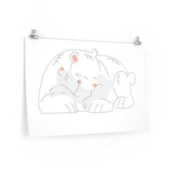 Wall Art Posters Prints - Polar Bear Mom and Baby