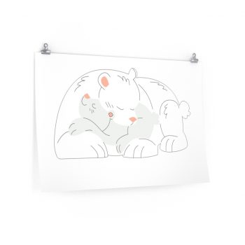 Wall Art Posters Prints - Polar Bear Mom and Baby