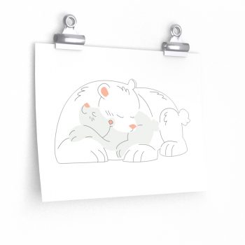 Wall Art Posters Prints - Polar Bear Mom and Baby