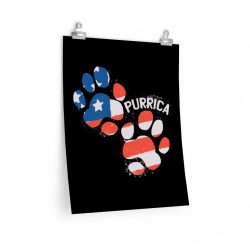 Wall Art Posters Prints - Purrica Cat Footprint USA America Flag