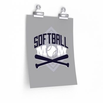 Wall Art Posters Prints - Softball Mom Grey - Baseball Bats