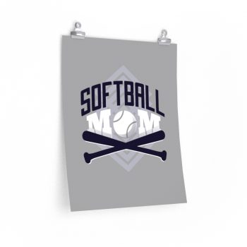 Wall Art Posters Prints - Softball Mom Grey - Baseball Bats