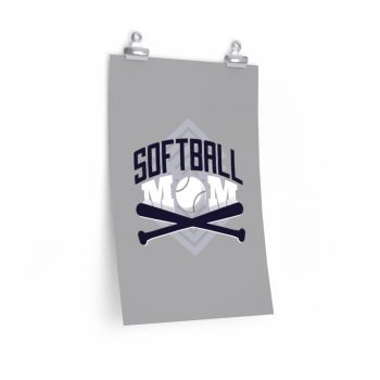 Wall Art Posters Prints - Softball Mom Grey - Baseball Bats