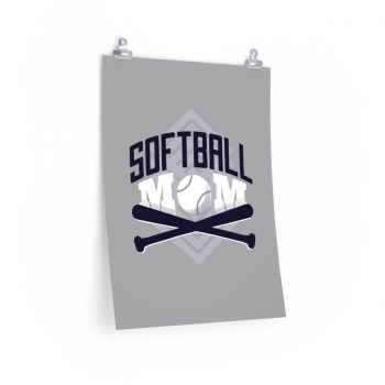 Wall Art Posters Prints - Softball Mom Grey - Baseball Bats