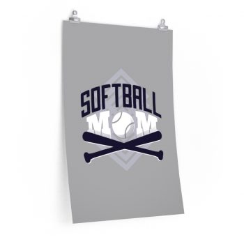 Wall Art Posters Prints - Softball Mom Grey - Baseball Bats