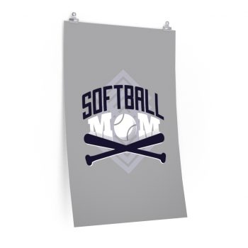 Wall Art Posters Prints - Softball Mom Grey - Baseball Bats