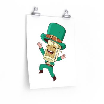 Wall Art Posters Prints - St Patrick's Day Leprechaun Beer Stein Cartoon