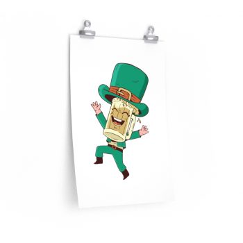 Wall Art Posters Prints - St Patrick's Day Leprechaun Beer Stein Cartoon