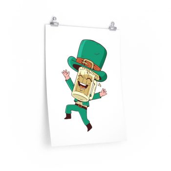 Wall Art Posters Prints - St Patrick's Day Leprechaun Beer Stein Cartoon