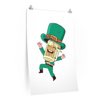 Wall Art Posters Prints - St Patrick's Day Leprechaun Beer Stein Cartoon