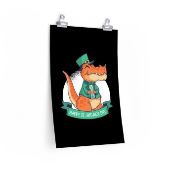 Wall Art Posters Prints - St Patrick Day T Rex Dinosaur