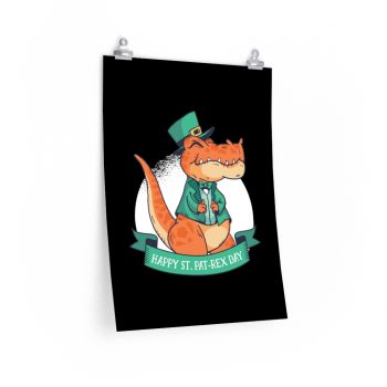 Wall Art Posters Prints - St Patrick Day T Rex Dinosaur