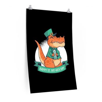 Wall Art Posters Prints - St Patrick Day T Rex Dinosaur