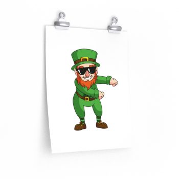 Wall Art Posters Prints - St Patricks Day Leprechaun Floss Dancing