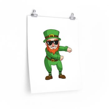 Wall Art Posters Prints - St Patricks Day Leprechaun Floss Dancing