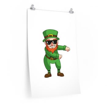 Wall Art Posters Prints - St Patricks Day Leprechaun Floss Dancing