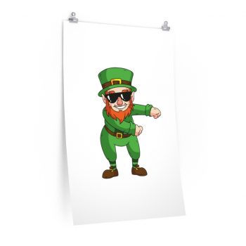 Wall Art Posters Prints - St Patricks Day Leprechaun Floss Dancing