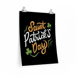 Wall Art Posters Prints - St Patricks Day Shamrocks Clovers Orange Green