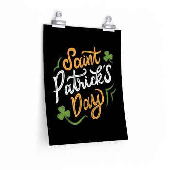 Wall Art Posters Prints - St Patricks Day Shamrocks Clovers Orange Green