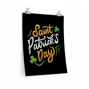 Wall Art Posters Prints - St Patricks Day Shamrocks Clovers Orange Green