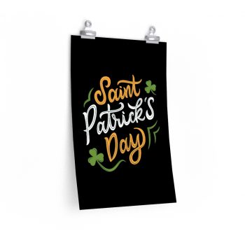 Wall Art Posters Prints - St Patricks Day Shamrocks Clovers Orange Green