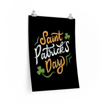 Wall Art Posters Prints - St Patricks Day Shamrocks Clovers Orange Green