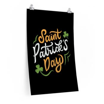 Wall Art Posters Prints - St Patricks Day Shamrocks Clovers Orange Green