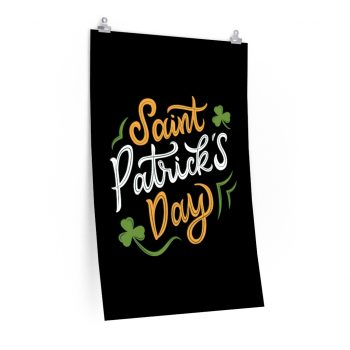 Wall Art Posters Prints - St Patricks Day Shamrocks Clovers Orange Green