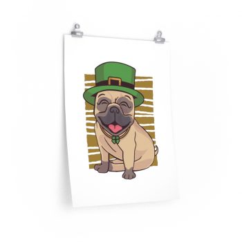 Wall Art Posters Prints - St Patricks Pug Dog Clover