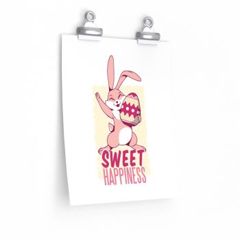 Wall Art Posters Prints - Sweet Happiness - Easter Bunny with Easter Egg