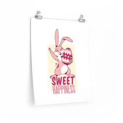 Wall Art Posters Prints - Sweet Happiness - Easter Bunny with Easter Egg