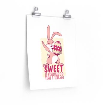 Wall Art Posters Prints - Sweet Happiness - Easter Bunny with Easter Egg