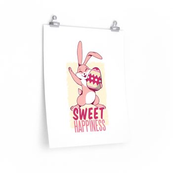 Wall Art Posters Prints - Sweet Happiness - Easter Bunny with Easter Egg