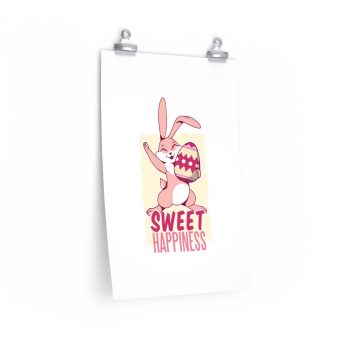 Wall Art Posters Prints - Sweet Happiness - Easter Bunny with Easter Egg