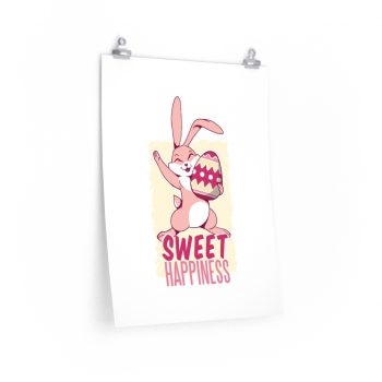 Wall Art Posters Prints - Sweet Happiness - Easter Bunny with Easter Egg