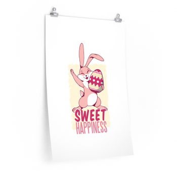 Wall Art Posters Prints - Sweet Happiness - Easter Bunny with Easter Egg