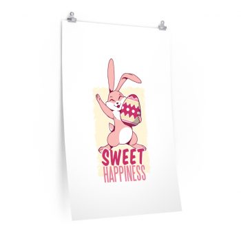 Wall Art Posters Prints - Sweet Happiness - Easter Bunny with Easter Egg