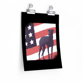 Wall Art Posters Prints - USA Flag Dog