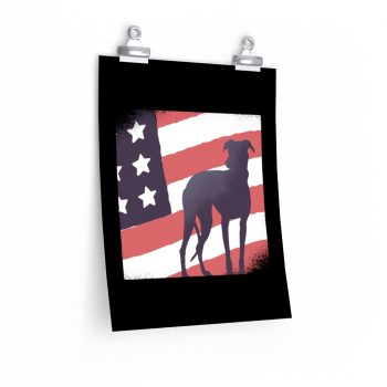 Wall Art Posters Prints - USA Flag Dog