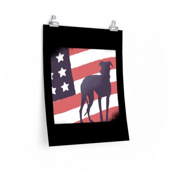 Wall Art Posters Prints - USA Flag Dog