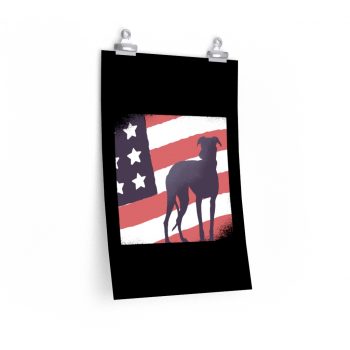 Wall Art Posters Prints - USA Flag Dog