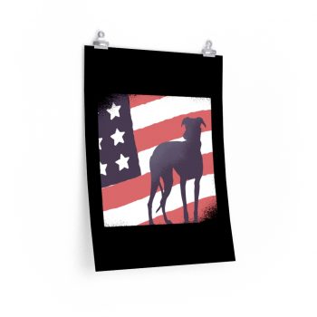 Wall Art Posters Prints - USA Flag Dog