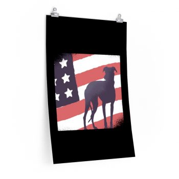 Wall Art Posters Prints - USA Flag Dog